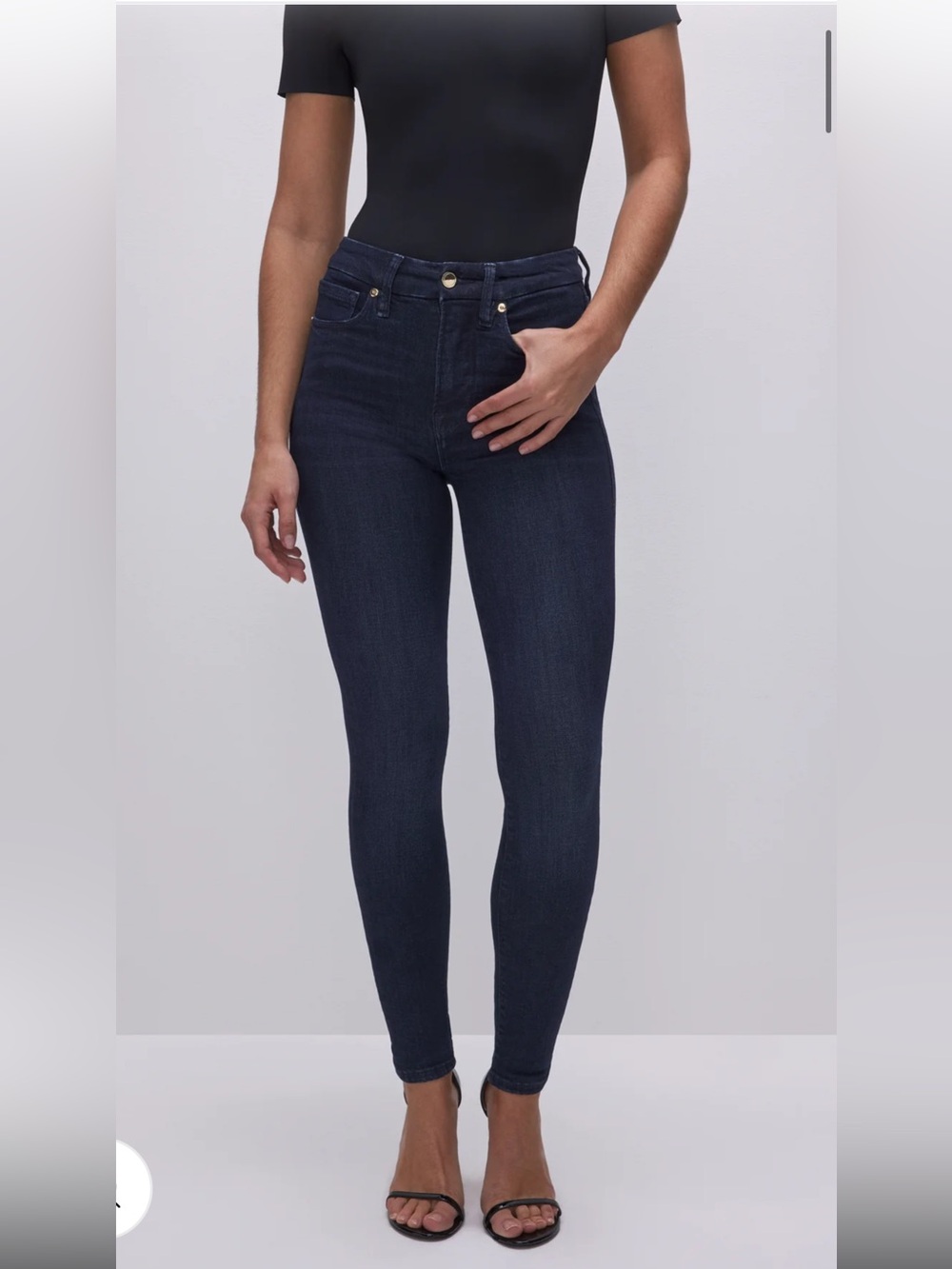 Good American Dark Blue High-Rise good legs Skinny Jeans size 14